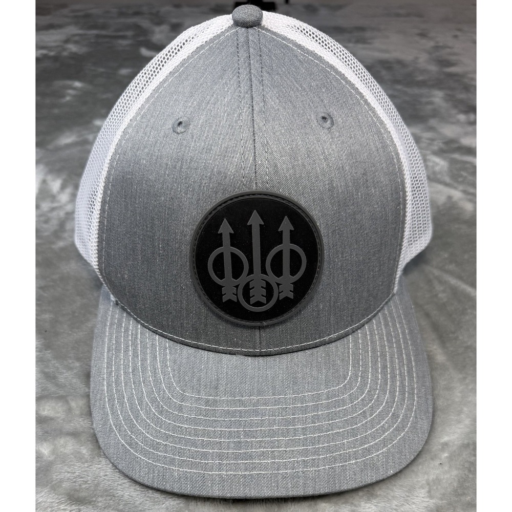 Beretta Trident Trucker Snapback Gray & White Mesh Hat Adjustable Retro